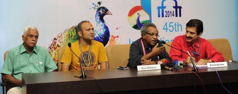 The Director of Malayalam film SWAPAANAM, Shaji N. Karun addressing a press conference, at the IFFI.